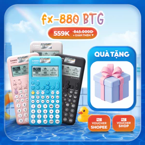 Máy Tính Học Sinh Casio FX-880BTG Chính Hãng Bitex - 4 Màu Trendy, Bảo Hành 7 Năm, Được Mang Vào Phòng Thi