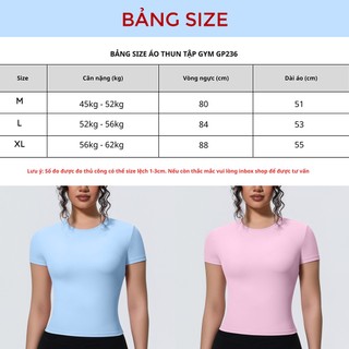 GEPO Áo Thun Thể Thao Tập Gym Yoga Zumba Chất LuLu Thun Lạnh Ôm Body Siết Eo Tôn Dáng GP236