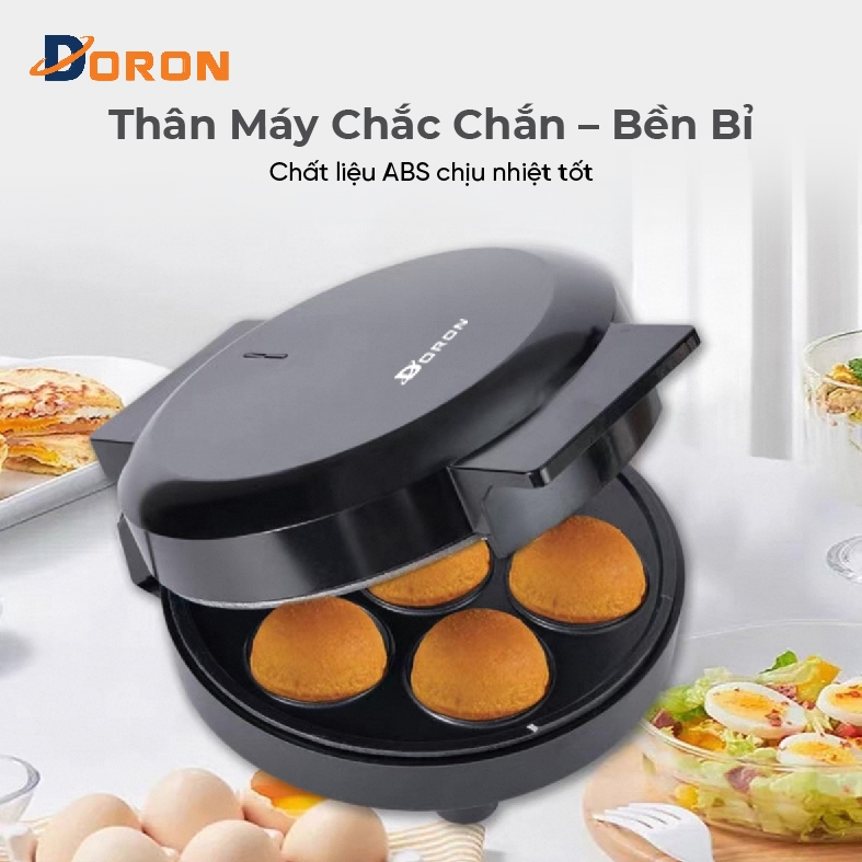 Máy làm bánh bông lan,DORON 750W 7 khuôn kiểm soát nhiệt độ tự động