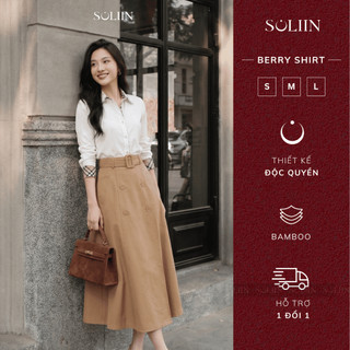 [SALE 14-16/7] Áo Sơ Mi Tay Dài Phối Kẻ Caro SOLIIN Chất Liệu Cao Cấp Áo Sơ Mi Công Sở | BERRY SHIRT