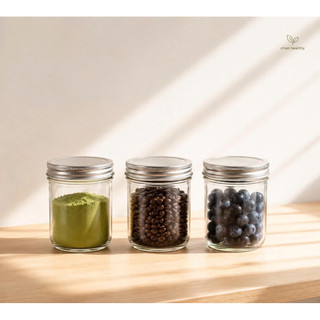 [Combo] Hũ Thủy Tinh 200ml Nắp Nhôm Kín Miệng Rộng - Đựng Overnight Oats, Yến Mạch Qua Đêm, Sữa Chua, Bánh flan, Healthy