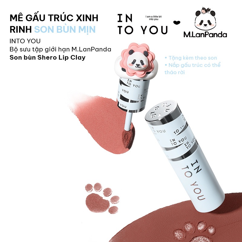 [NEW LIMITED PHIÊN BẢN PANDA] Son Bùn Shero INTO YOU X MLAN Chất Xốp Mềm Lì, Nhẹ Dễ Tán Dùng Cho Môi Và Má