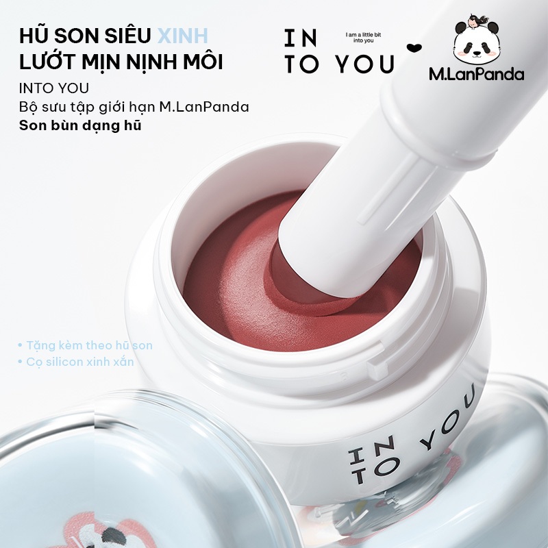 [NEW LIMITED PHIÊN BẢN PANDA] Son Bùn Hũ INTO YOU x MLAN Mịn Lì Nhẹ Dễ Tán, Không Khô Môi Dùng Cho Môi Và Má 5g