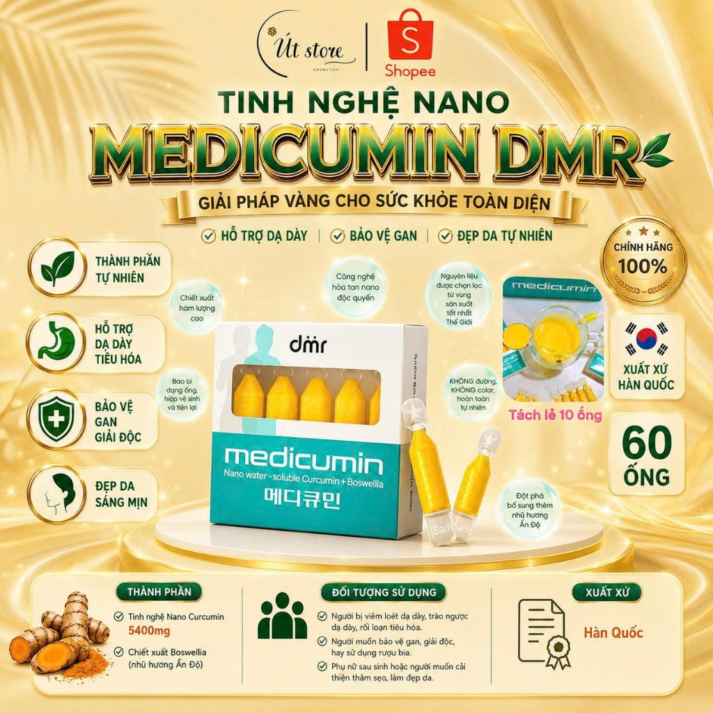 [Tách lẻ 10 ống] Tinh nghệ nano curcumin Medicumin DMR Hàn Quốc ngăn ngừa lão hóa