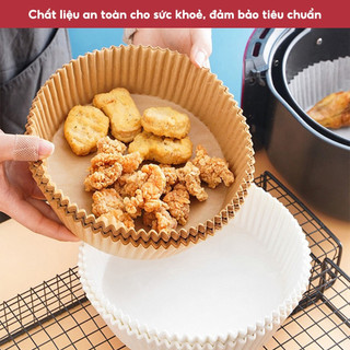 Combo phụ kiện nồi chiên không dầu với khay giấy bạc và giấy nến tròn hỗ trợ chế biến thực phẩm
