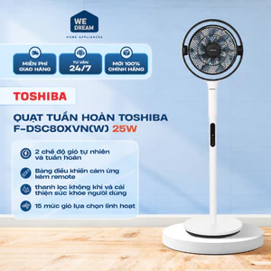 Quạt Tuần Hoàn Toshiba F-DSC80XVN(W) 25W Tạo Ion Âm - Hàng Chính Hãng