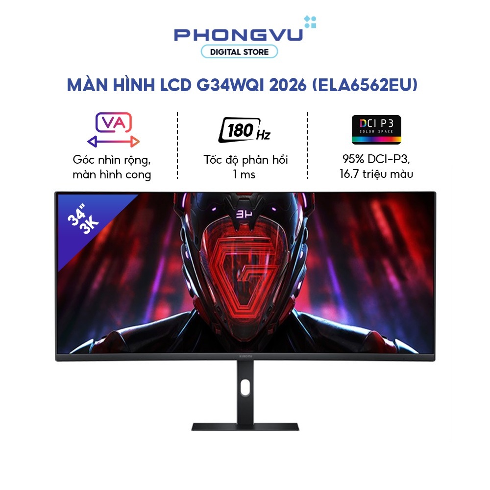 Màn hình LCD Xiaomi G34WQi 2026 (ELA6562EU) - 34 inch - WQHD - 180Hz - VA - Cong- Bảo hành 36 tháng | BigBuy360 - bigbuy360.vn