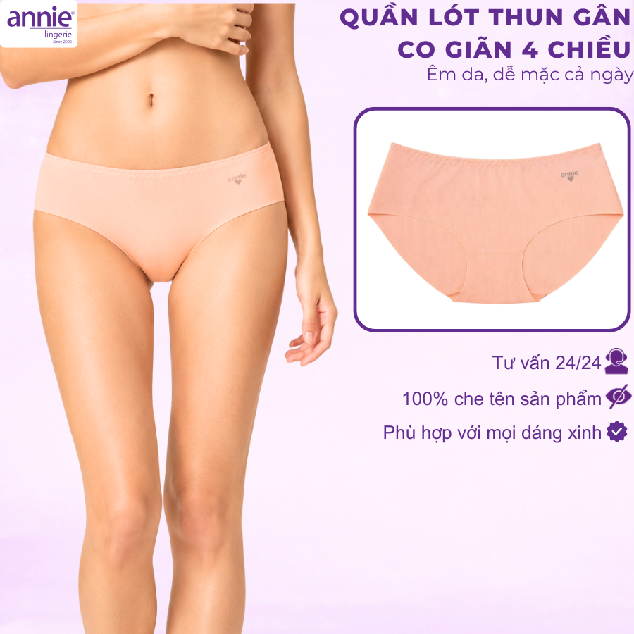 Quần lót nữ annie QE 4956 su gân không viền mặc êm không vết hằn, co giãn 4 chiều, thoáng mát cả ngày