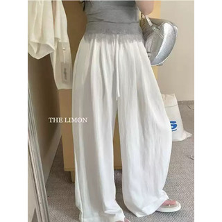 Quần Ống Rộng Nữ Chất Linen Siêu Mát Lưng Chun Dây Rút Vải Mềm Rủ Breeze Pants Dễ Phối Đồ - Cakecat