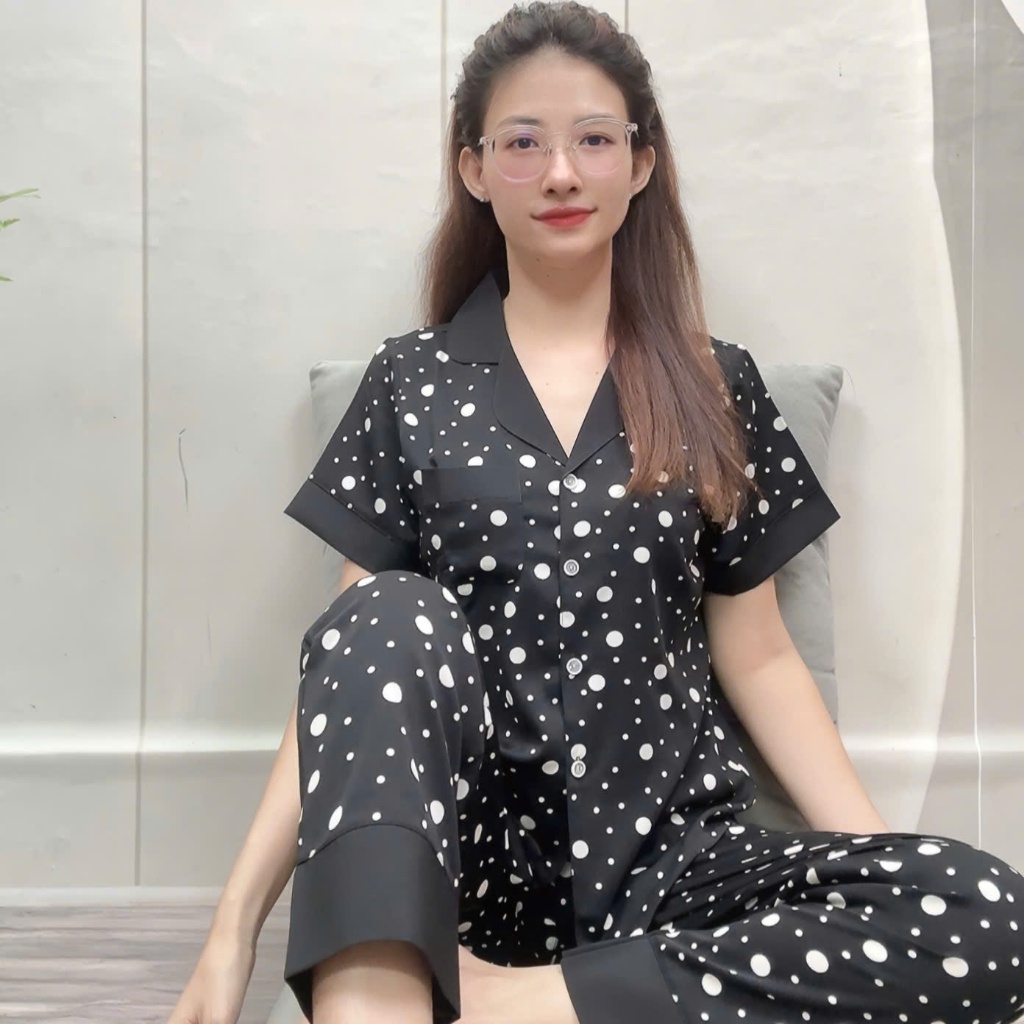 Đồ Bộ Pyjama Lụa Mango Tay Ngắn Quần Dài Size từ 48 đến 78kg