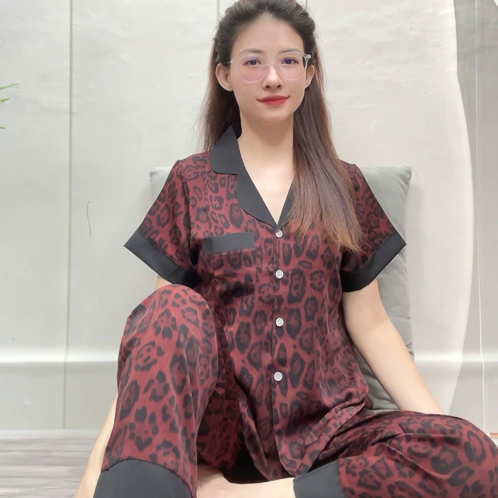 Đồ Bộ Pyjama Lụa Mango Tay Ngắn Quần Dài Size từ 48 đến 78kg