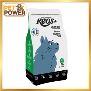 Hạt Mèo Keos Senior Cá Hồi 1.5kg - Thức Ăn Cho Mèo Lớn Tuổi, Hỗ Trợ Tiêu Hóa & Sức Khỏe