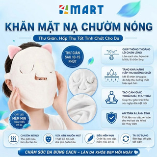 Khăn mặt nạ chườm nóng, khăn bông đắp mặt, ủ ấm, xông hơi làm nóng, thư giãn, dãn nở lỗ chân lông.