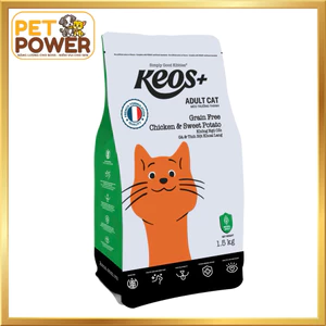 Hạt Mèo Keos+ Adult Grain Free 1.5kg Gà & Khoai Lang - Da Khỏe Lông Mượt, Không Ngũ Cốc