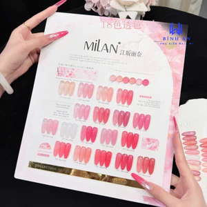 Set Sơn Gel Thạch Hồng Milan 18 Màu, Được Lựa Chọn Nhiều Trong Ngành Nail, Tặng Kèm Bảng [ Bình An ]
