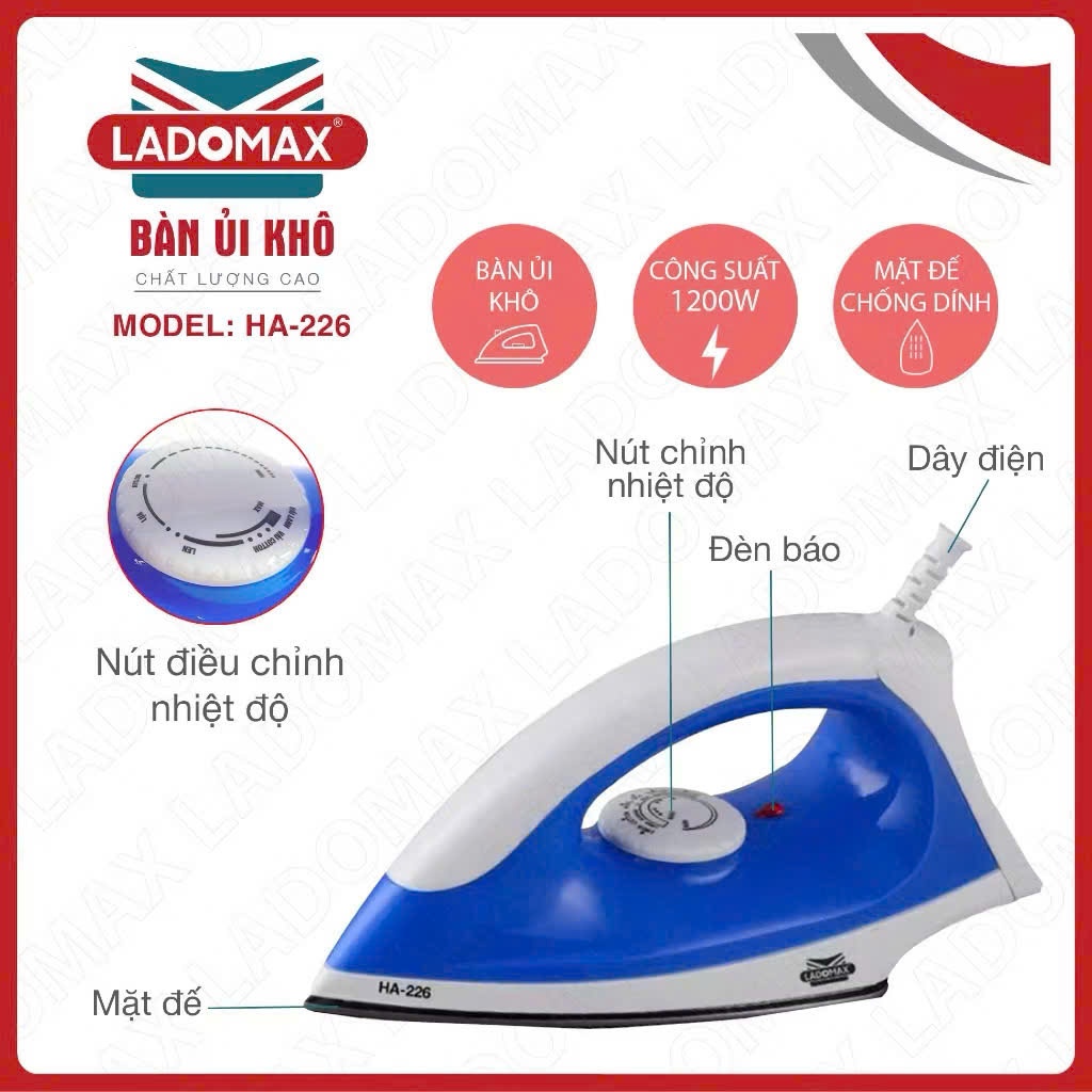 BÀN ỦI KHÔ LADOMAX HA-226