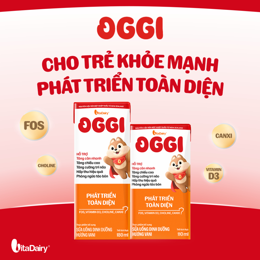 [COMBO 2 THÙNG] Sữa uống Oggi Phát triển toàn diện - Hộp 110ml/180ml- Giúp bé tăng cân khoẻ, hỗ trợ phát triển toàn diện