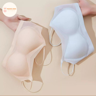 Áo Lót Nữ SU031 Chất Su Lưới Thoáng Khí Lưng Bản Liền Không Gọng Êm Ái Chống Lộ Viền