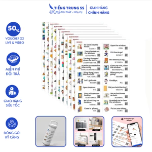 320 sticker học song ngữ Trung Anh cho Bé, cho người mới học (có quét mã nghe)