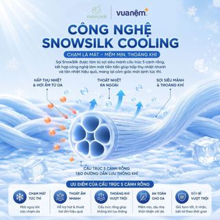 Chăn mùa hè mát lạnh Vua Nệm Goodnight Snowsilk cho bé, Mền cotton lạnh 2mx2m2 thoáng khí mềm mịn