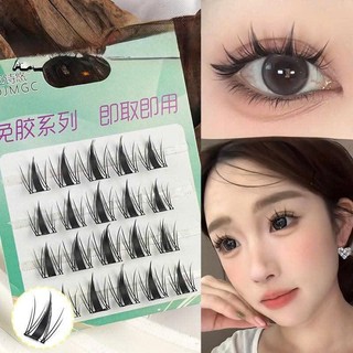 [ set 2 hộp ] Mi cụm tai thỏ có keo tự nhiên _ Ảnh thật 100%.