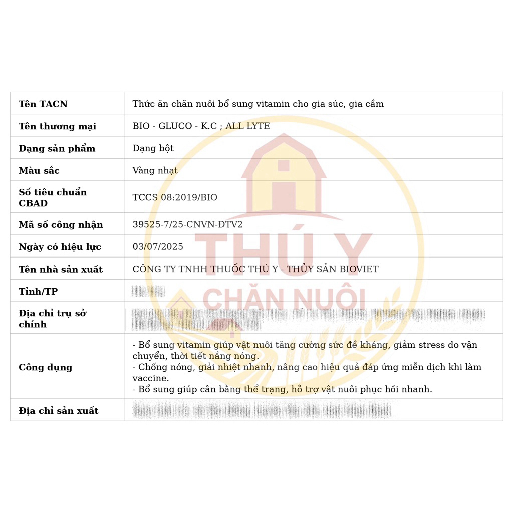 Bio Gluco Kc 1Kg Điện Giải Thảo Dược Hỗ Trợ Chống Nóng, Giải Nhiệt Cấp, Bù Điện Giải, Tăng Cường Đề Kháng Cho Vật Nuôi
