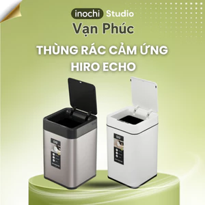 Thùng rác cảm ứng thông minh Inochi Hiro Echo, tự động đóng mở nắp, kháng khuẩn, thiết kế hiện đại