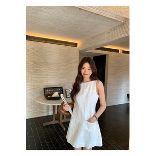 𝙒𝙊 𝘿𝙍𝙀𝙎𝙎 - Đầm Linen Phom A Có Túi