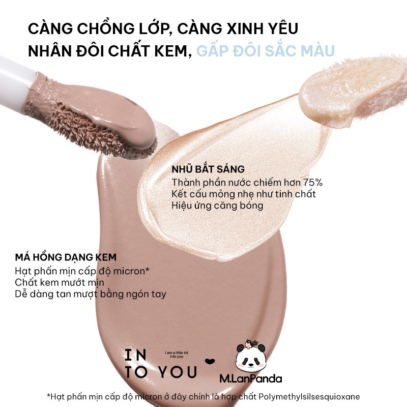 [NEW LIMITED PHIÊN BẢN PANDA] Má hồng và highlighter hai đầu INTO YOU x MLAN 6.6g
