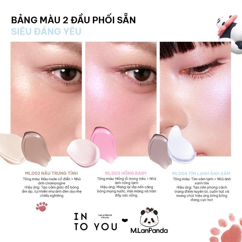 [NEW LIMITED PHIÊN BẢN PANDA] Má hồng và highlighter hai đầu INTO YOU x MLAN 6.6g