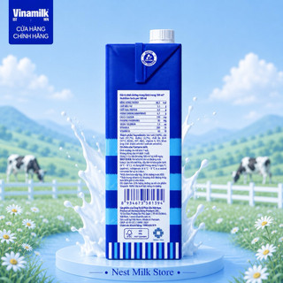Sữa Tươi Tiệt Trùng Vinamilk 100% Ít Đường 1L - Thùng 12 Hộp