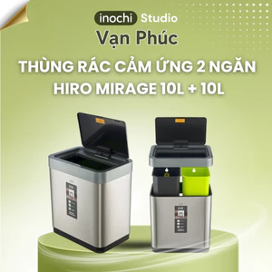 Thùng rác cảm ứng 2 ngăn Hiro Mirage 10L+10L