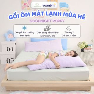 Gối Ôm Điều Hòa Mùa Hè Cho Mẹ Bầu Vua Nệm Goodnight Poppy, Gối Bông Và Vỏ Gối Cooling Mềm Mát Lạnh