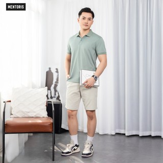 Quần Short Nam Cao Cấp MENTORIS, Chất vải Kaki Co Giãn, Cạp Cúc Sang Trọng, Lịch Sự MSR15