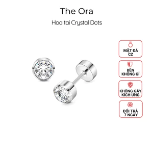 Bông tai Crystal Dots đính đá CZ trắng - Thiết kế tối giản, thời thượng - Ora AS024