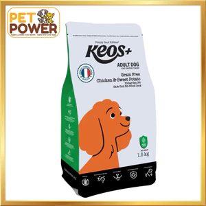 Hạt Cho Chó Keos+ Grain Free 1.5kg Gà & Khoai Lang - Không Ngũ Cốc, Da Khỏe Lông Mượt