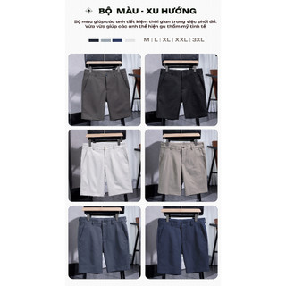 Quần Short Nam Kaki Cạp Cúc MENTORIS, Dáng Regular, thiết kế khỏe khoắn, nam tính MSR15