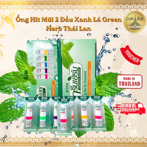 Ống Hít Mũi 2 Đầu Xanh Lá Green Herb Thái Lan - SHOP DẦU DOKRAK