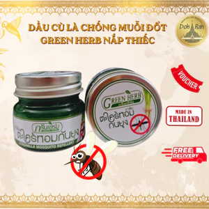 DẦU CÙ LÀ CHỐNG MUỖI ĐỔT GREEN HERB NẮP THIẾC - SHOP DẦU DOKRAK