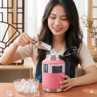 BÌNH GIỮ NHIỆT INOX 316 LB 1,6L , 2L , 2,5L  – Miệng Rộng, Giữ Nóng Lạnh 24H, Quai Xách Tiện Lợi
