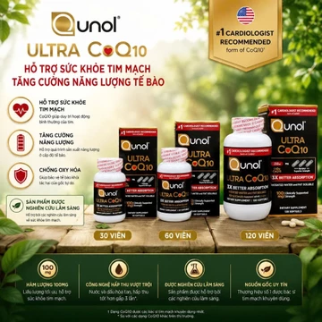 VIÊN UỐNG BỔ TIM QUNOL ULTRA CoQ10 100mg (30 VIÊN / 60 VIÊN / 120 VIÊN) – CHÍNH HÃNG MỸ