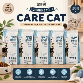 [COMBO 5 TÚI 400G] THỨC ĂN HẠT CHO MÈO CARE CAT HỖ TRỢ BÚI LÔNG VÀ ĐƯỜNG TIẾT NIỆU