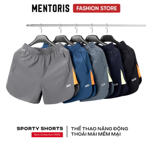 Quần đùi nam thể thao Mentoris, Quần Short vải gió co giãn, thoải mái chơi Pickleball, Gym MSR13