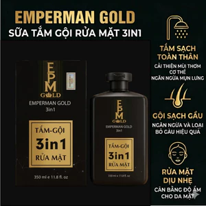 Sữa Tắm Gội Rửa Mặt 3in1 Cho Nam Emperman Gold 350ml - Ngừa Mụn Lưng, Hương Nước Hoa