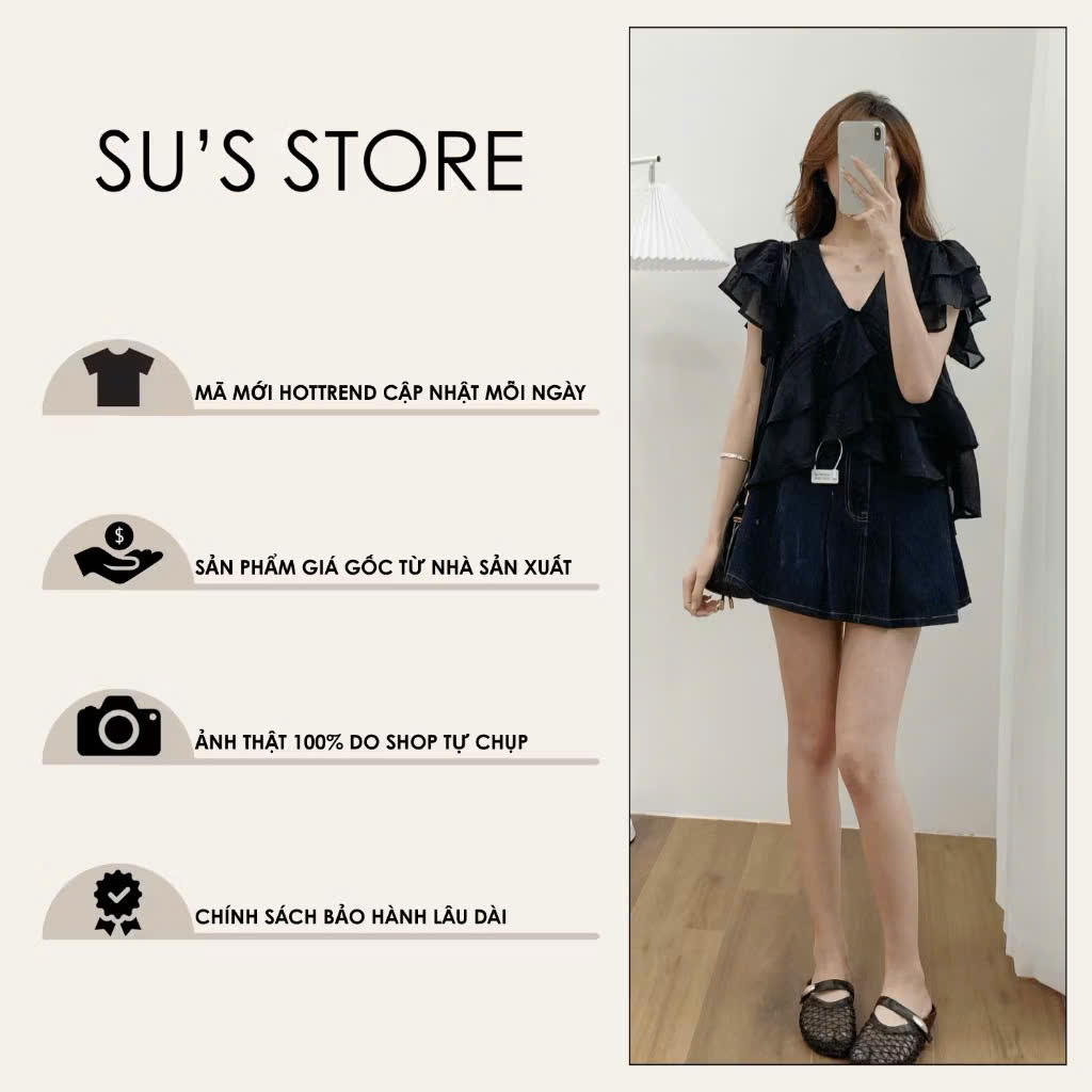[ SẴN HÀNG ] Áo Babydoll Kiểu Nữ Nhiều Tầng Bồng Xoè Đuôi Cá Cổ V Mùa Hè KA836 - BST HÈ CHIOCO