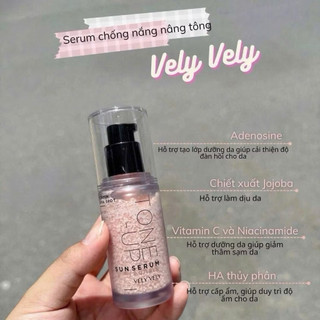 Tinh Chất Chống Nắng Nâng Tone Vely Vely 30ml Bọc Viên Nang Cấp Ẩm Sáng Da kem chống nắng