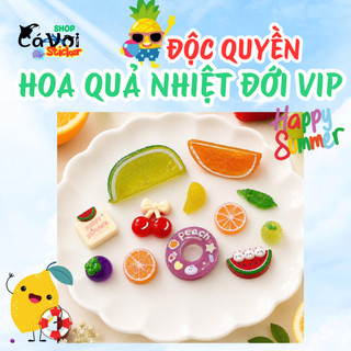 [ĐỘC QUYỀN] Set Charm Fresh Fruit Summer Resin Cao Cấp, Bộ Charm Hoa Quả Nhiệt Đới Cam Chanh Cherry Donut Và Dưa Hấu