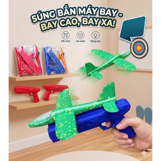 Đồ Chơi phóng Máy Bay có đèn, Đồ Chơi Trẻ Em Vận Động Ngoài Trời Phát Triển Thể Chất Cho Bé