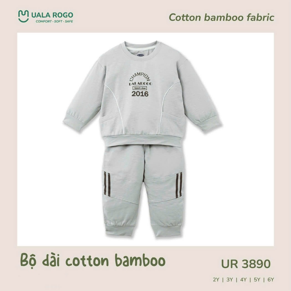 (12-27kg, 2-6Y) Bộ Dài Tay Bo Gấu Cách Điệu Uala UR3892 UR3891 UR3890 UR251 UR250 UR259