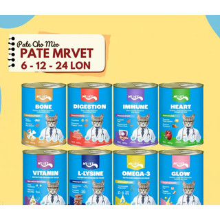 Pate MRVET Cho Mèo Lon 400g - Hỗ Trợ Tiêu Hóa, Sáng Mắt, Mượt Lông, Dinh Dưỡng Cho Mèo